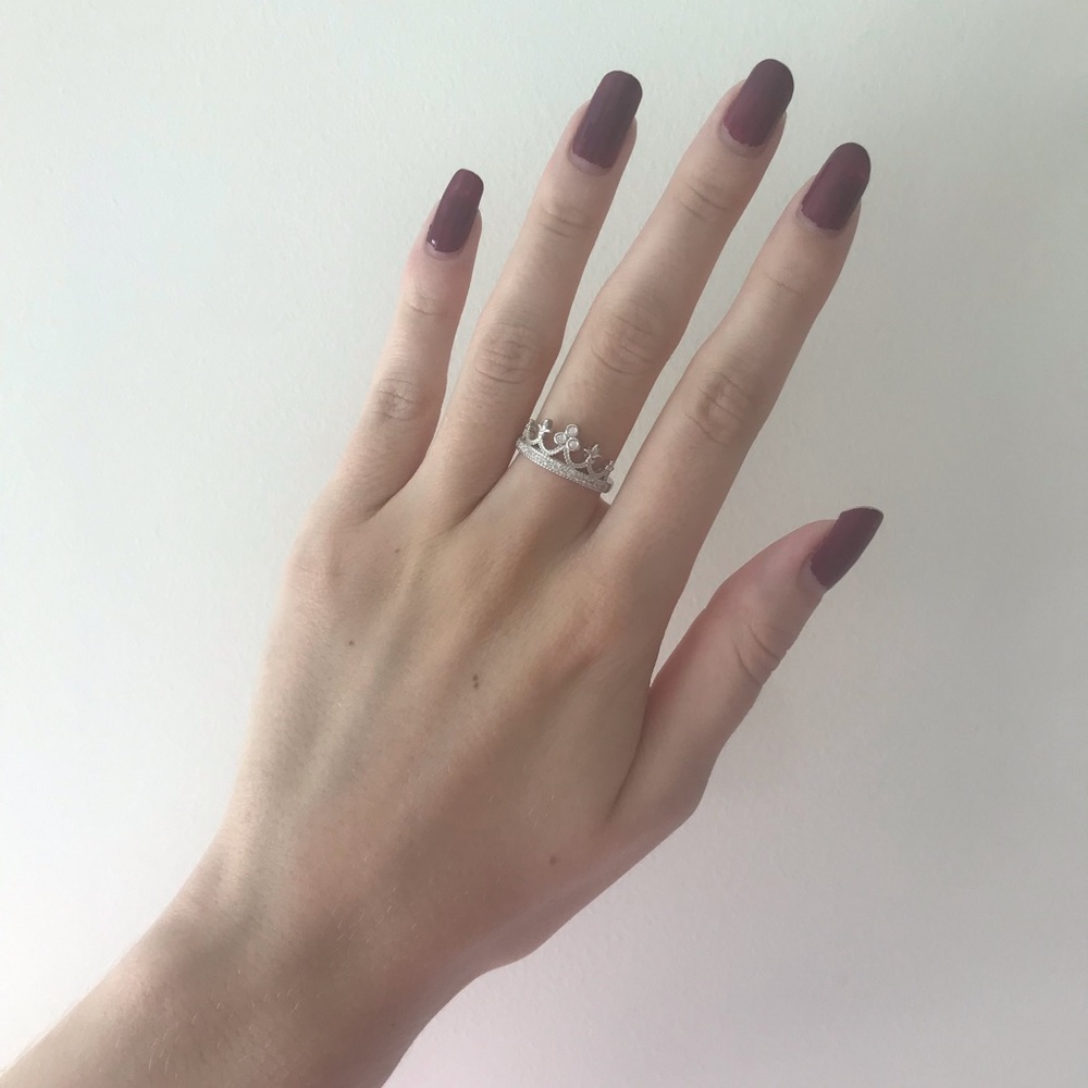 .925 Sterling Silver Queen / Princess Crown Ring - Picture 4 of 5